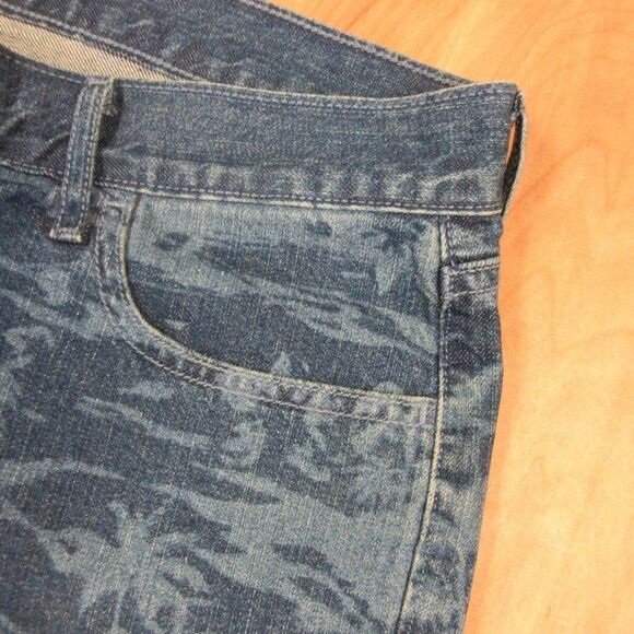 OLD NAVY The Diva Cut Off Denim Shorts Womens Size 8 Palm Trees Tropical Jeans - Picture 6 of 12